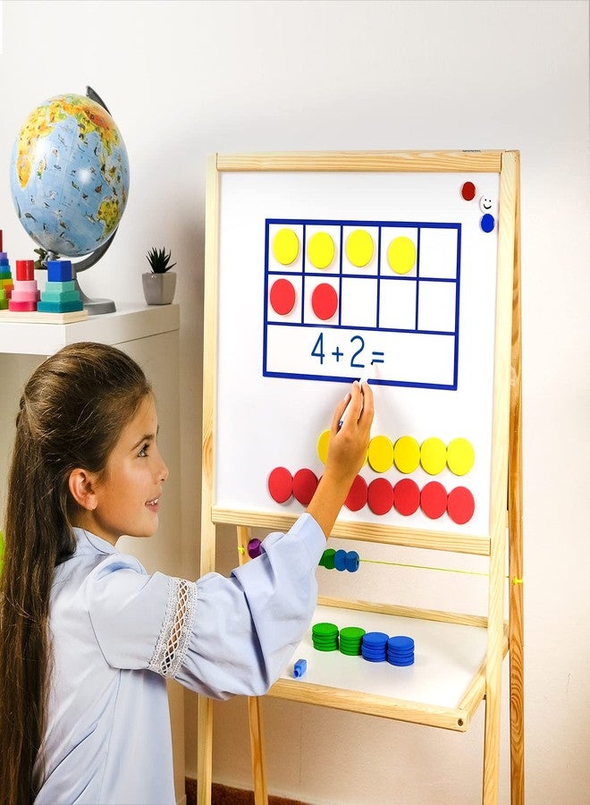 Simply magic 130 PCS Jumbo Magnetic Ten Frame Set, Ten Frames Class Set, Math Manipulatives for Kindergarten, PreK, Preschool, Math Counters, Games for Kids, Magnetic Counters, Teacher and Homeschool Supplies - Image 3